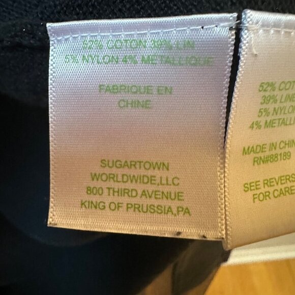 Lilly Pulitzer Micaila Black‎ Metallic Open Front Cardigan Women's Size Large - Picture 9 of 9